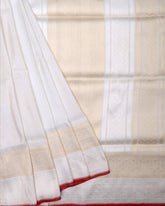 Off White Katan Banarasi Silk Saree